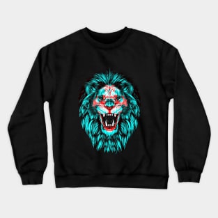 Lion Skull Interactive Red&Blue Filter T-Shirt Crewneck Sweatshirt